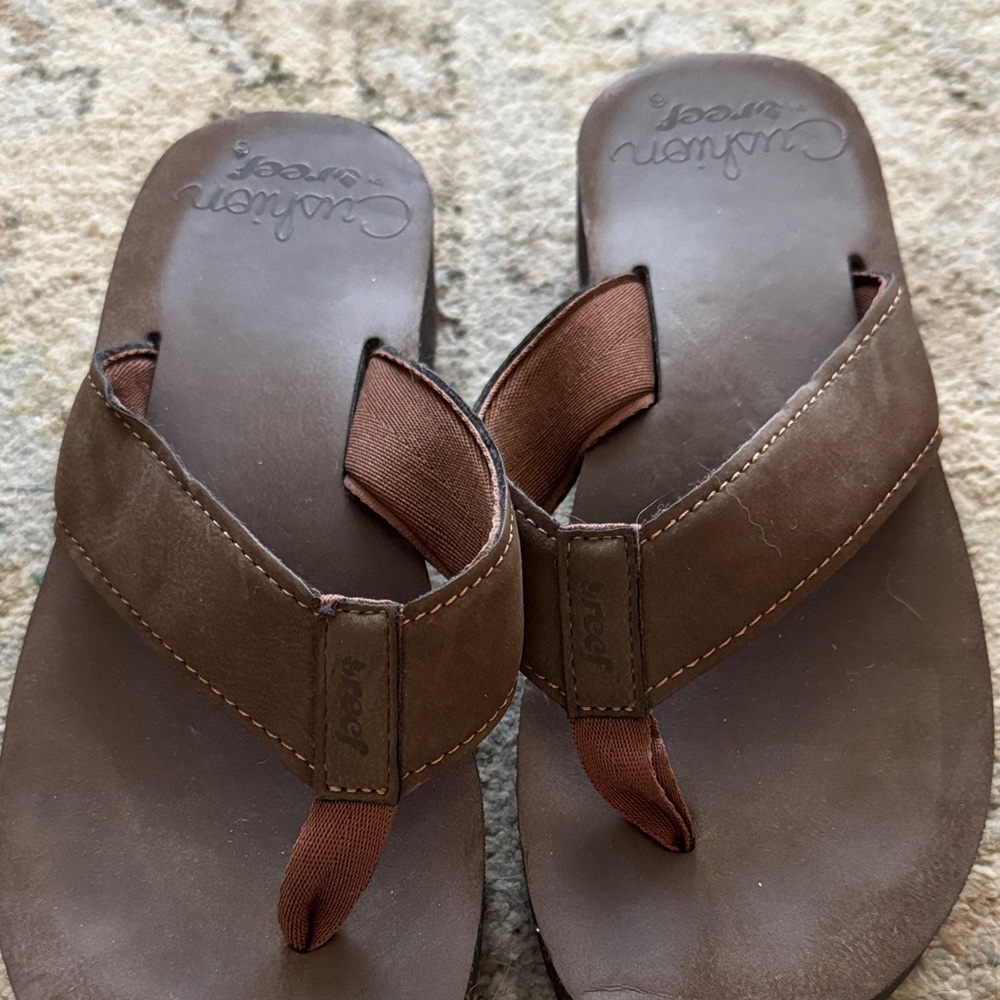 Reef Cushion Brown leather Sandals flip flops